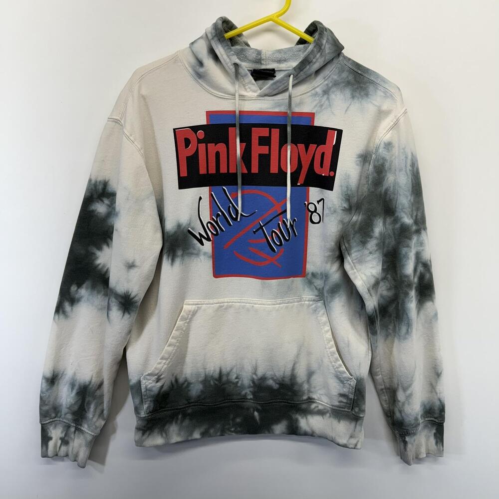 Pink Floyd '87 World Tour Hoodie Mens Small Tie Dye Pullover Graphic Reprint